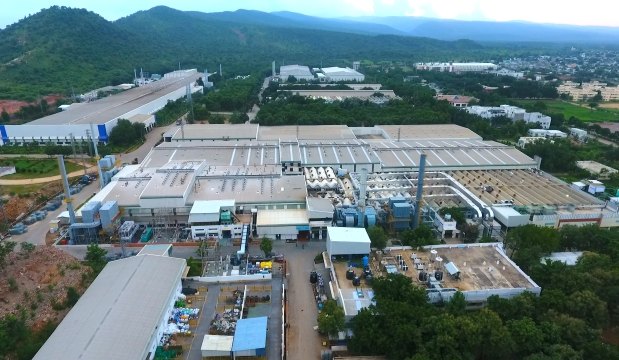 Aerial view of the Amara Raja battery manufacturing plant